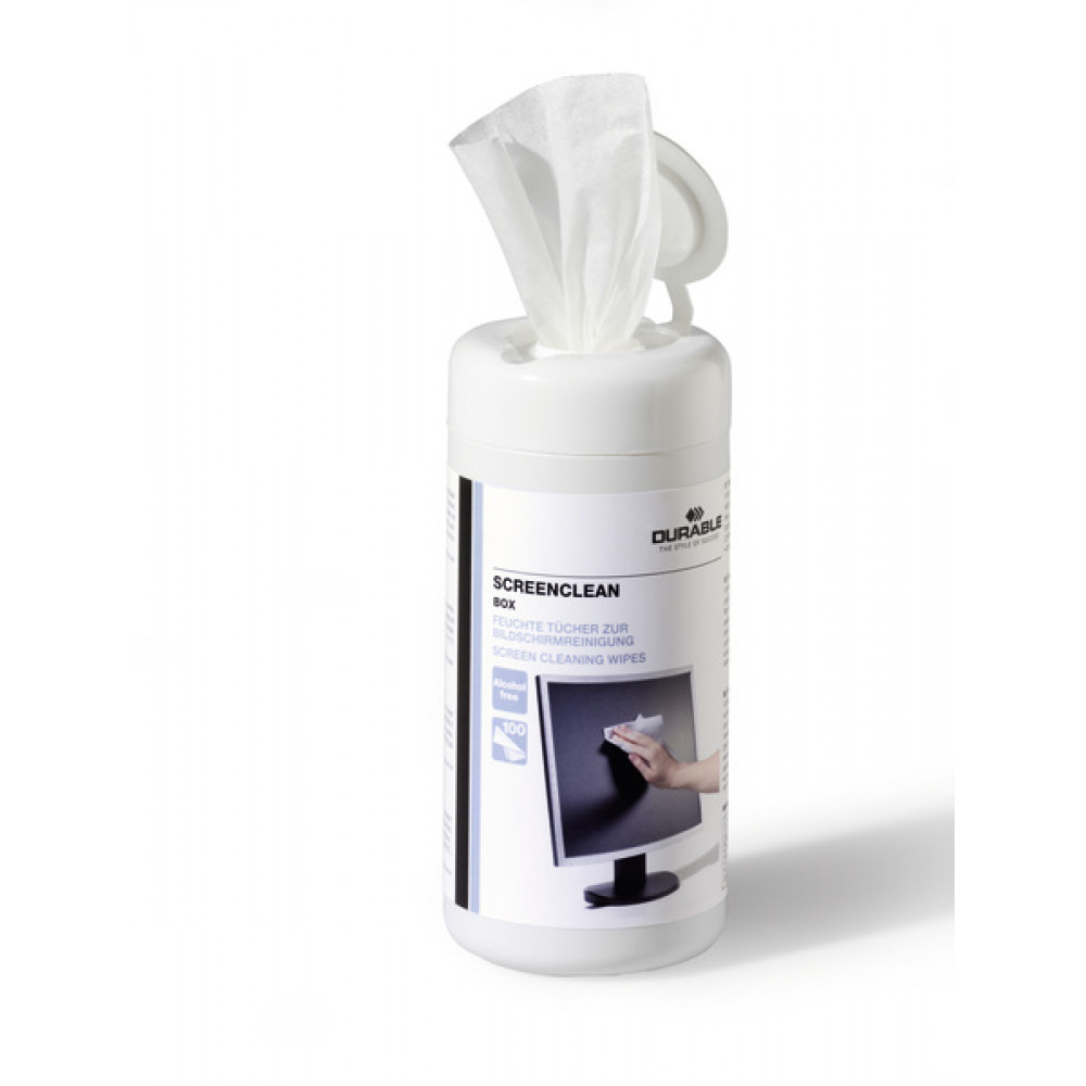 Durable SCREENCLEAN BOX 100 Screen Cleaning Wipes   573602