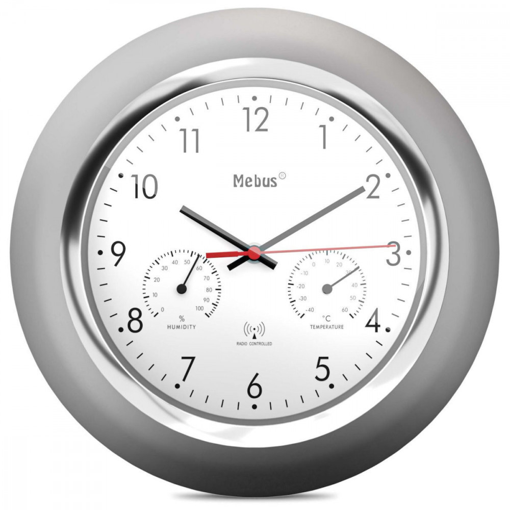 Mebus 19454 Radio controlled Wall Clock w. Thermo/Hygrometer