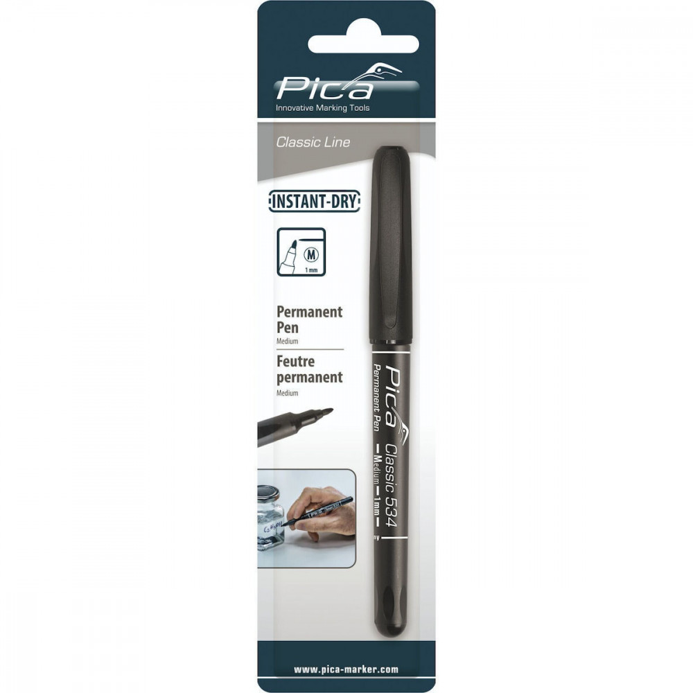 Pica Permanent Pen, 1,0mm black / Retail Packaging