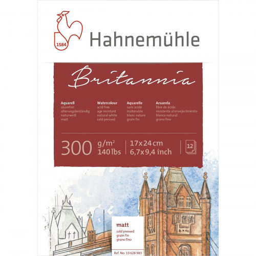 Hahnemühle Britannia Watercolour cold pressed 30x40cm 300g 12 sh.