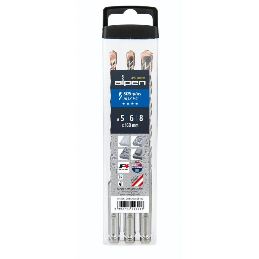 Alpen SDS+ F4 Box 3 pcs. 5-6-8x1 60
