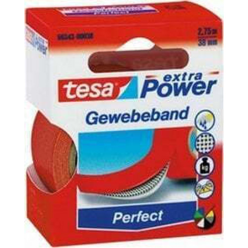 Tesa Cloth Tape 2,75m x 38mm extra Power red 56343