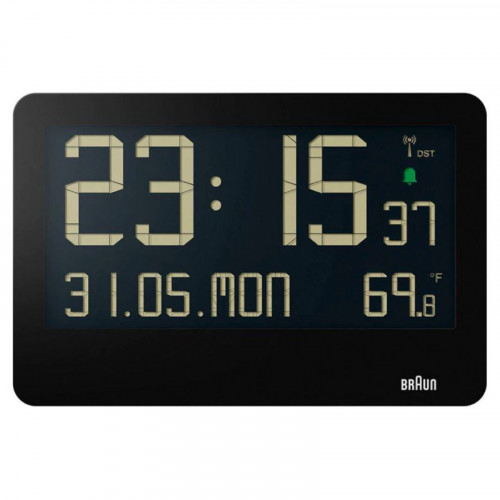 Braun BC 14 black Radio Wall Clock digital