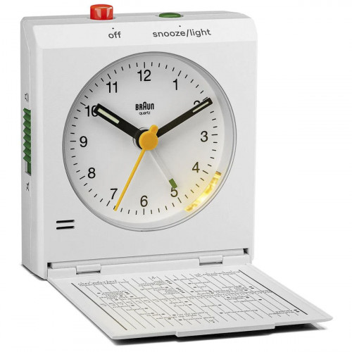 Braun BC 05 W Quartz Foldable Alarm Clock White