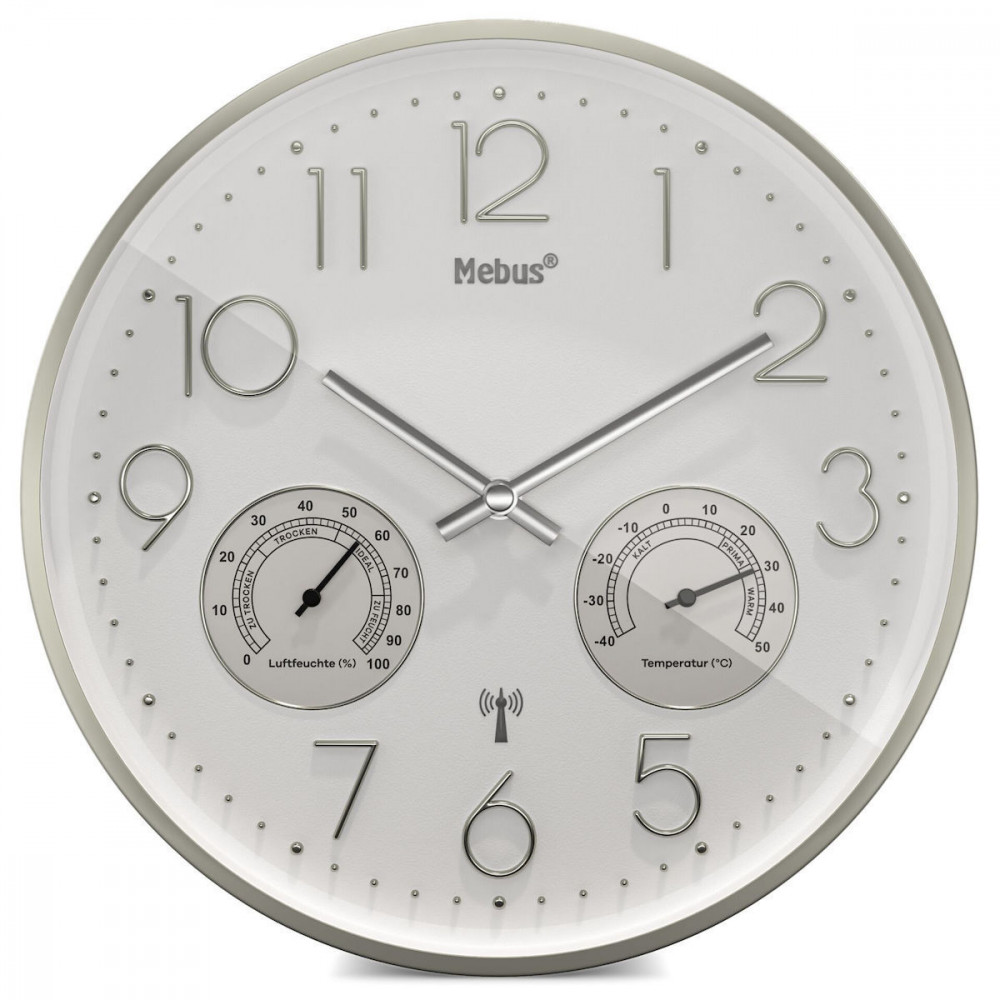 Mebus 12989 radio wall clock with Thermo-Hygrometer