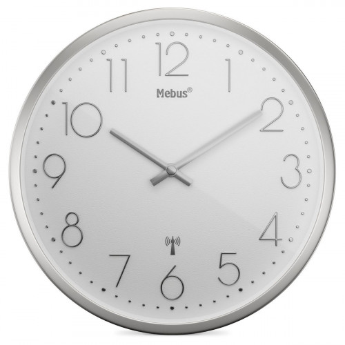 Mebus 19776 radio wall clock Silver/white