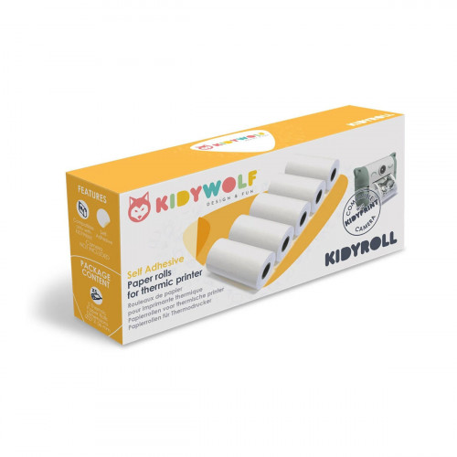 Kidywolf Self Adhesive Paper Rolls for thermic printer 5 pcs.