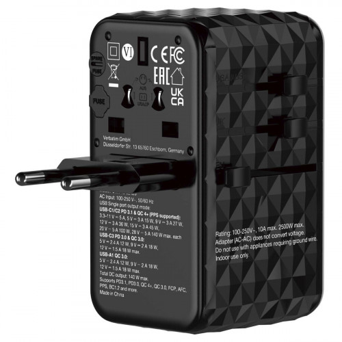 Verbatim GaN III Uni.Travel Adap 140W Welt-zu-Welt UTA-10  32125