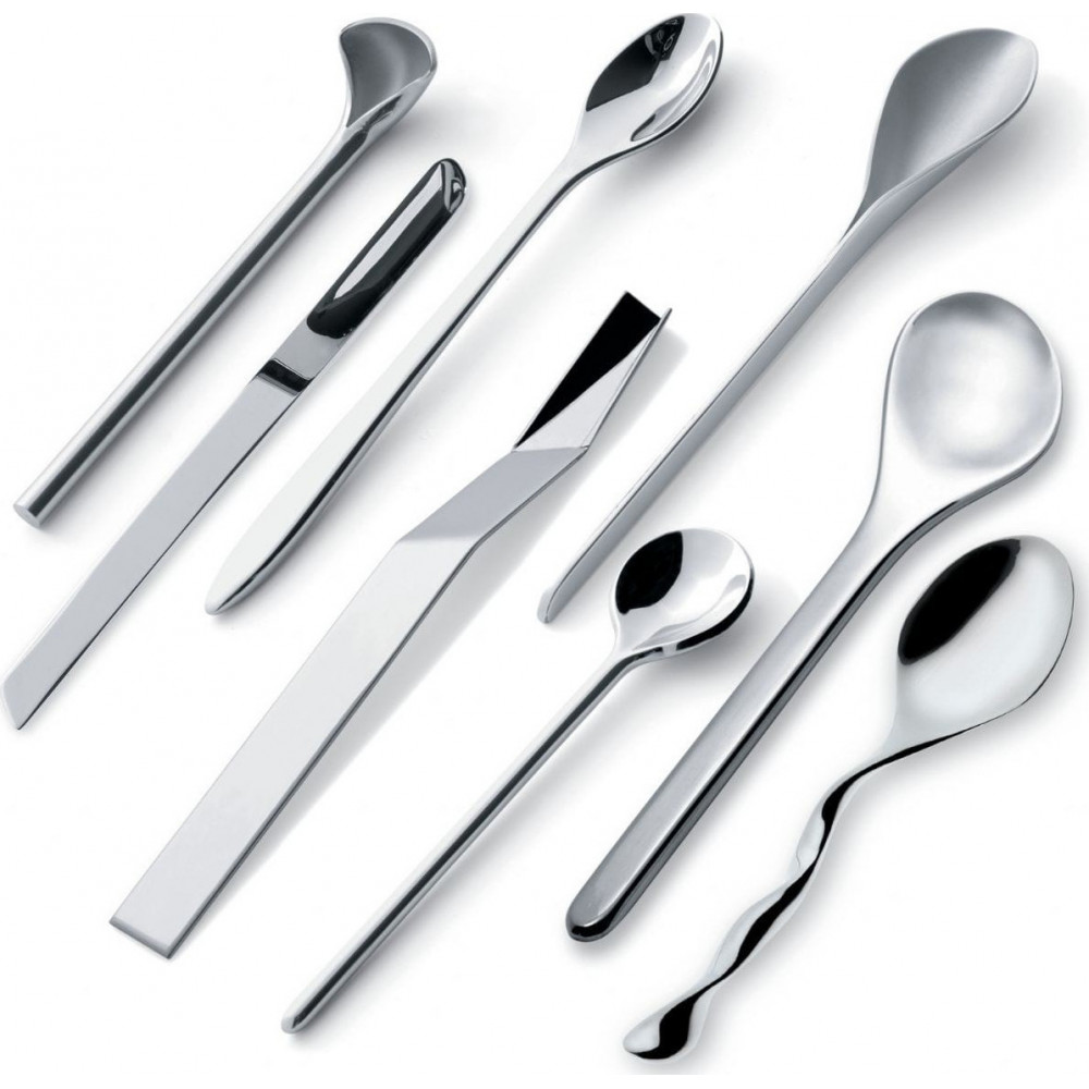 Alessi Designer Set of 8 Coffee Spoons MSPOONSET