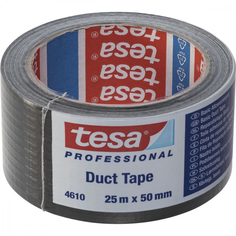 Tesa Gewebekleb. 25m x 50mm Black 04610