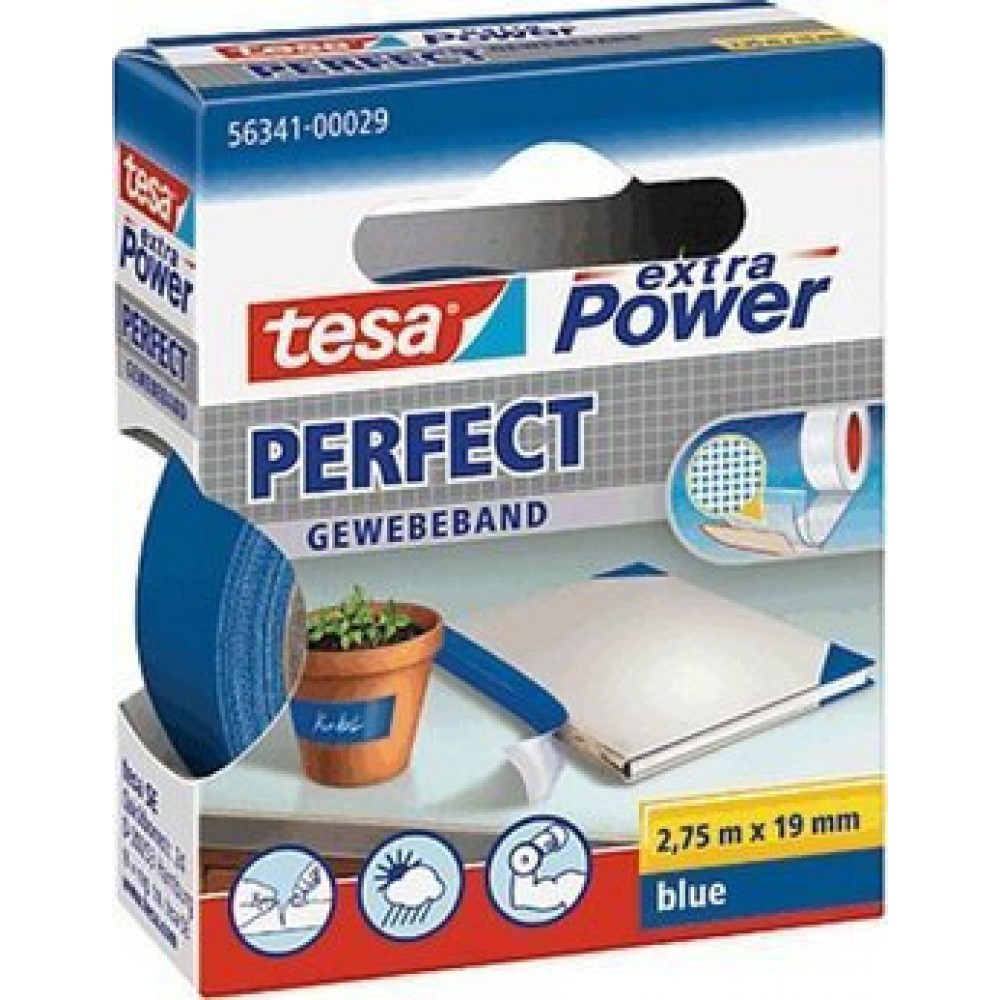 Tesa Gewebekleb. 2,75m x 19mm extra Power Blue Perfekt 56341