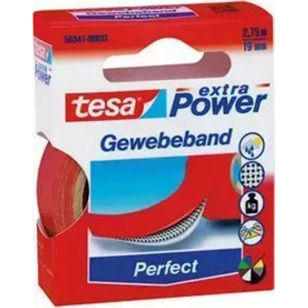 Tesa Gewebekleb. 2,75m x 19mm extra Power rot Perfekt 56341