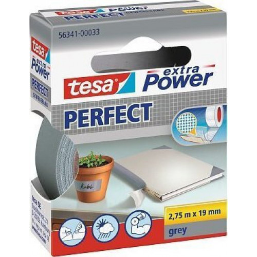 Tesa Gewebekleb. 2,75m x 19mm extra Power grey Perfekt 56341