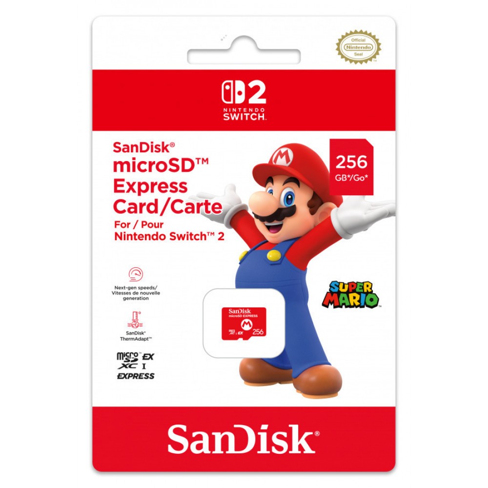 Sandisk Nintendo Switch 2 Mario Logo microSDXC 256GB