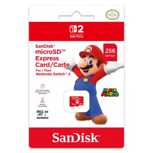Sandisk Nintendo Switch 2 Mario Logo microSDXC 256GB