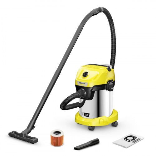 Karcher WD 3-18 S Σκούπα Υγρών / Στερεών 225W με Πλαστικό Κάδο 17lt