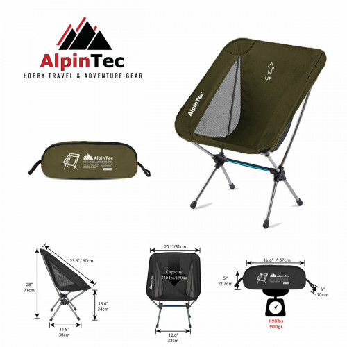 Alpin Strong Καρέκλα Παραλίας Πράσινη