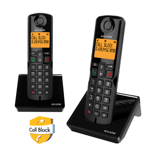 Alcatel S280 Ασύρματο Τηλέφωνο Duo με Ελληνικό Μενού Μαύρο