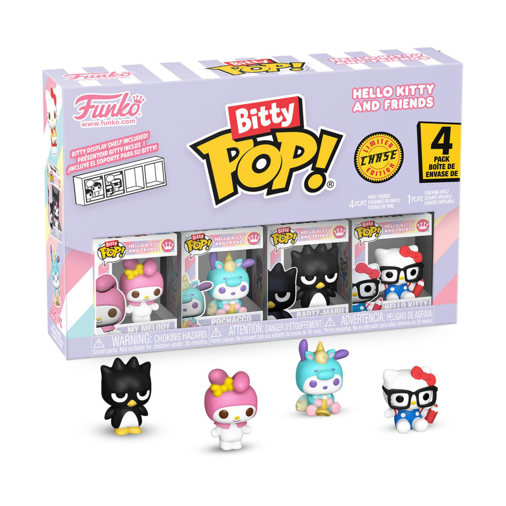 Funko Bitty Pop! 4-Pack: Hello Kitty and Friends - My Melody, Pochacco, Badtz-Maru, Hello Kitty Vinyl Figures