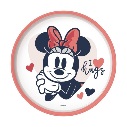 Stor: Minnie Mouse Heart Full Non Slip Bicolor Premium Plate (10793)