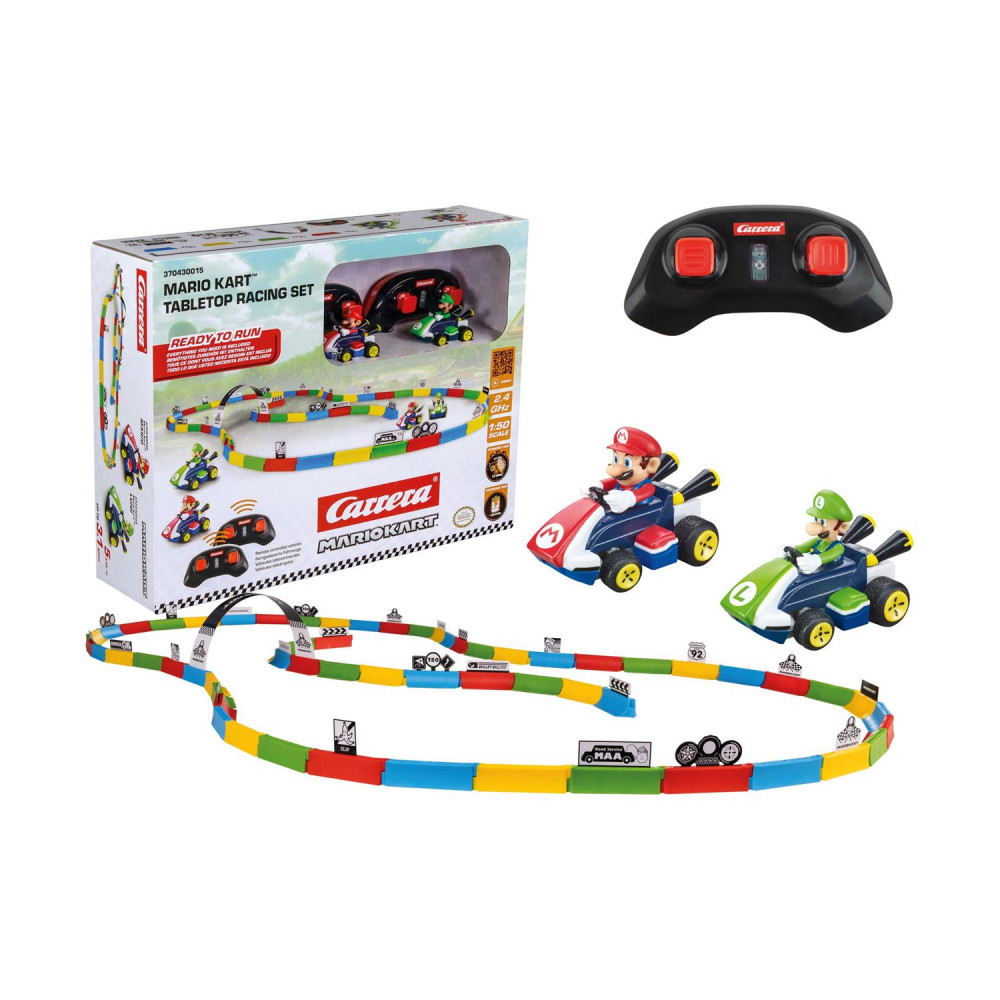 Carrera R/C Car: Mario Kart™ Mario &amp Luigi Mini RC - 1:43 Tabletop Racing Set (370430015)