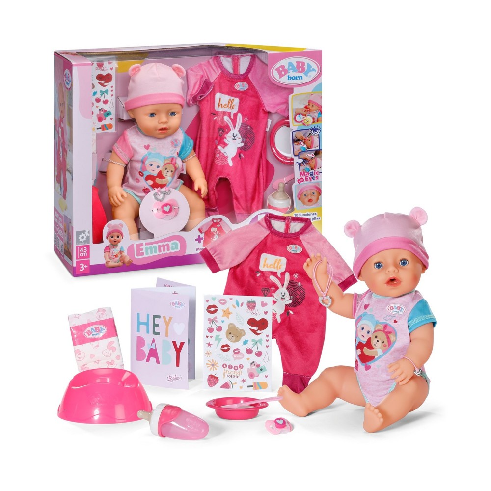 Zapf Creation: Baby Born Emma Interactive Doll With Accessories &amp Romper (43cm) (840504)