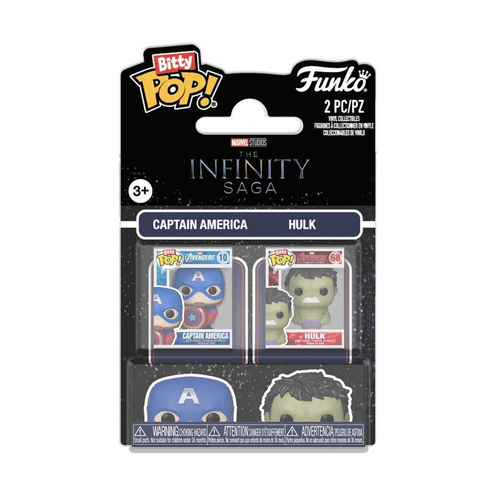 Funko Bitty Pop! 2-Pack Marvel: The Infinity Saga - Captain America &amp Hulk Vinyl Figures