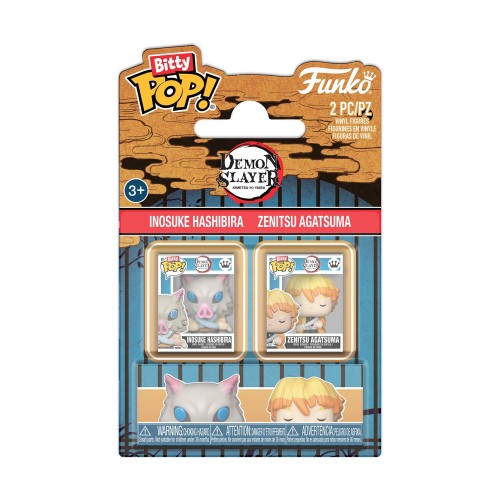 Funko Bitty Pop! 2-Pack: Demon Slayer - Inosuke Hashibira &amp Zenitsu Agatsuma Vinyl Figures