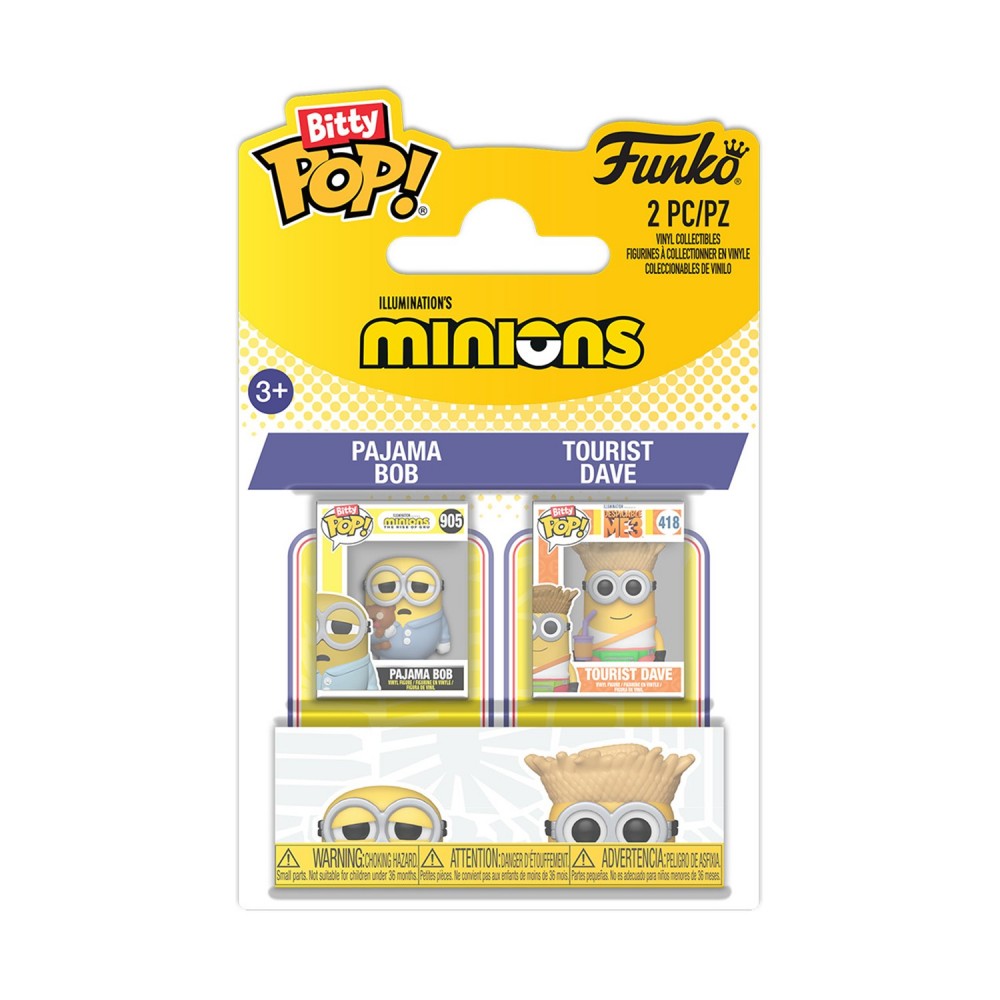 Funko Bitty Pop! 2-pack: Minions - Pajama Bob &amp Tourist Dave Vinyl Figures