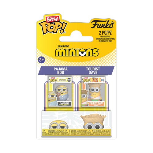 Funko Bitty Pop! 2-pack: Minions - Pajama Bob &amp Tourist Dave Vinyl Figures