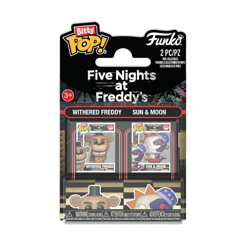 Funko Bitty Pop! 2-Pack: Five Nights at Freddys - Withered Freddy &amp Sun&ampMoon Vinyl Figures