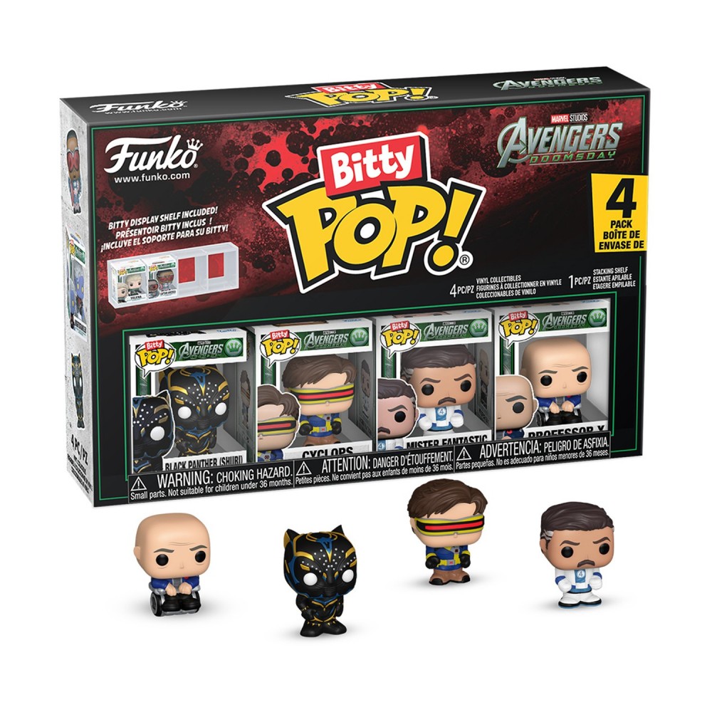 Funko Bitty Pop! 4-Pack: Avengers Doomsday - Black Panther (Shuri), Cyclops, Mister Fantastic, Professor X Vinyl Figures