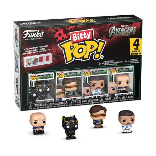Funko Bitty Pop! 4-Pack: Avengers Doomsday - Black Panther (Shuri), Cyclops, Mister Fantastic, Professor X Vinyl Figures