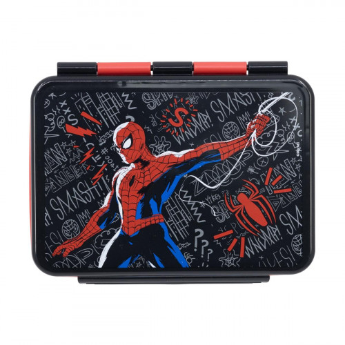 Stor Marvel: Spiderman Black Board - Ss Clamp Rectangular Sandwich Box (1100ml) (74756)