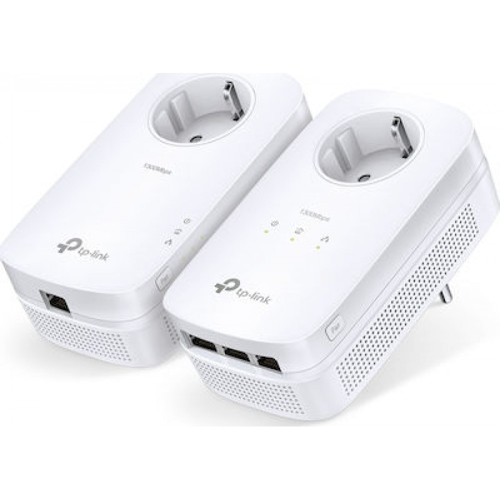 TP-LINK TL-PA8033P KIT v4 Powerline Διπλό για Ενσύρματη Σύνδεση με Passthrough Πρίζα και Θύρα Ethernet