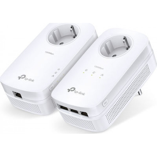 TP-LINK TL-PA8033P KIT v4 Powerline Διπλό για Ενσύρματη Σύνδεση με Passthrough Πρίζα και Θύρα Ethernet