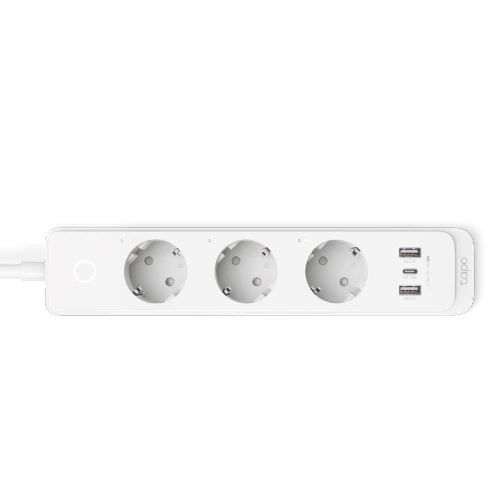 TP-LINK Tapo P300 Smart Πολύπριζο 3 Θέσεων με 2 USB-A, 1 USB-C, Διακόπτη και Καλώδιο 1.5m