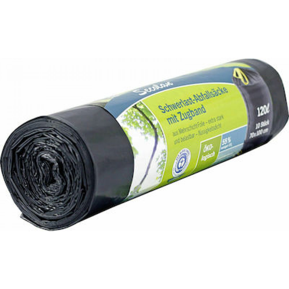 Secolan Σακούλες Απορριμάτων με Κορδόνι Duty Heavy Drawstring σε Γκρι Χρώμα 120lt 10τμχ
