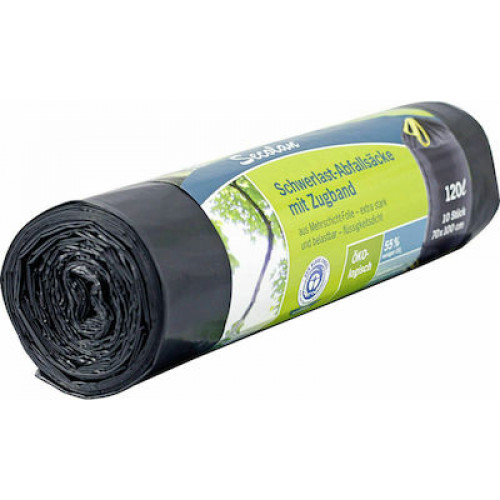 Secolan Σακούλες Απορριμάτων με Κορδόνι Duty Heavy Drawstring σε Γκρι Χρώμα 120lt 10τμχ