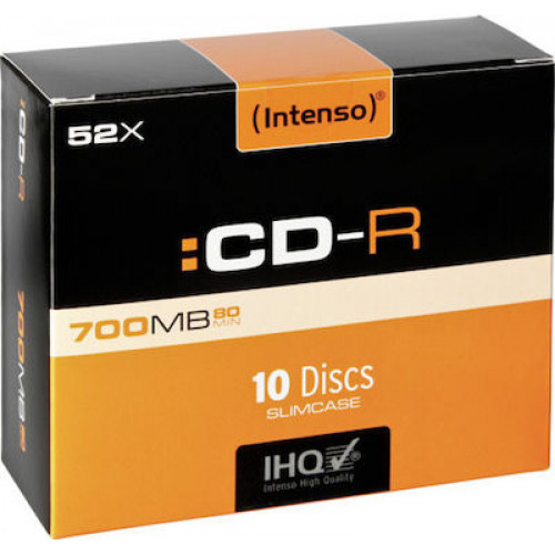 1x10 Intenso CD-R 80 / 700MB 52x Speed, Slimcase