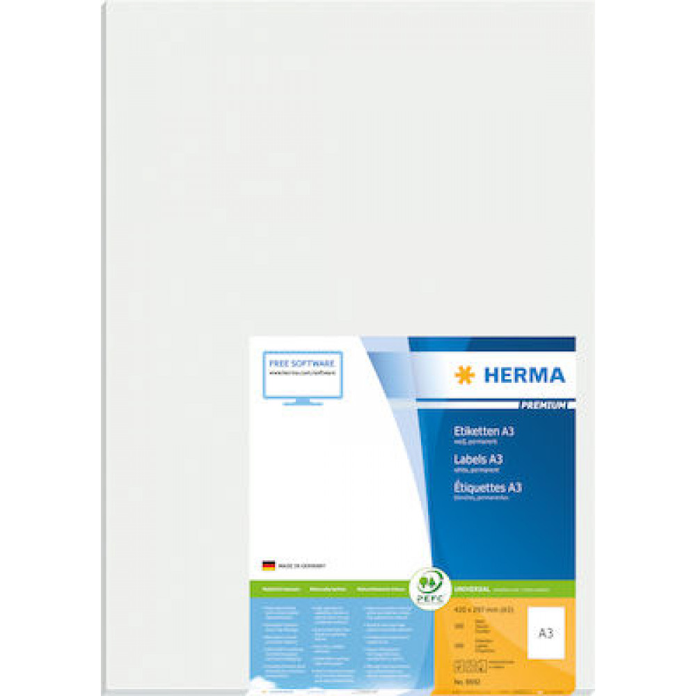 Herma 100 Αυτοκόλλητες Ετικέτες Α4 Ορθογώνιες 297x420mmΚωδικός: 8692