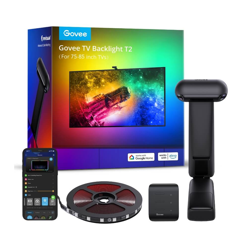 Govee Smart Ταινία LED Backlight T2 Wi-Fi Τηλεόρασης 12V RGB Φως 3.6m με Τροφοδοτικό & WiFi Controller