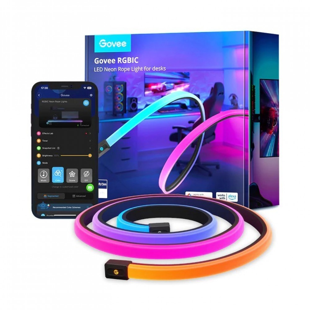 Govee Smart Ταινία LED Neon Rope Wi-Fi 24V RGB Φως 3m Neon Flex με Τροφοδοτικό H61C33D1
