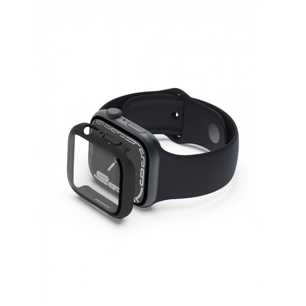 Belkin ScreenForce TemperedCurve Πλαστική Θήκη με Τζαμάκι σε Μαύρο χρώμα για το Apple Watch 45mm