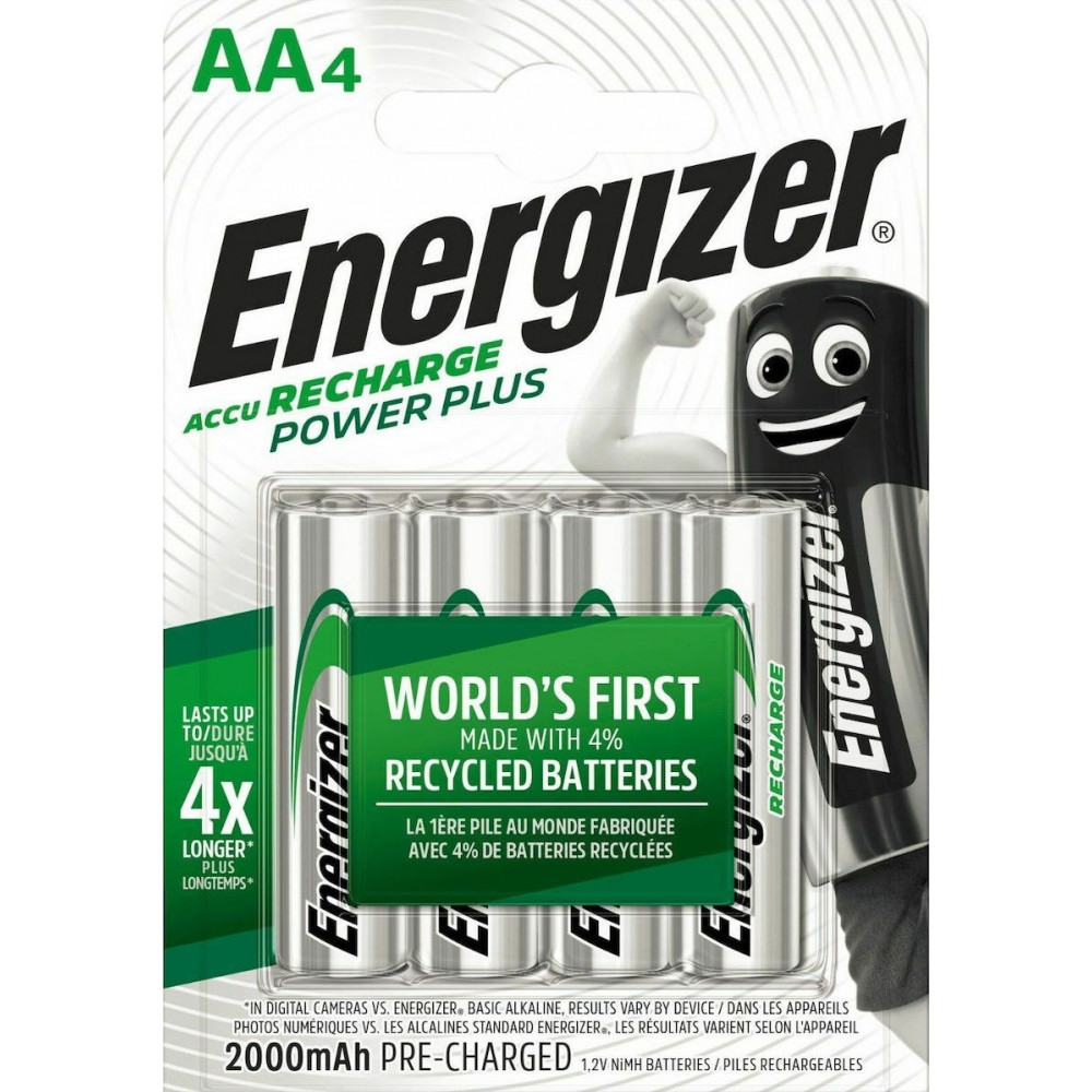 Energizer Power Plus Επαναφορτιζόμενες Μπαταρίες AA Ni-MH 2000mAh 1.2V 4τμχ