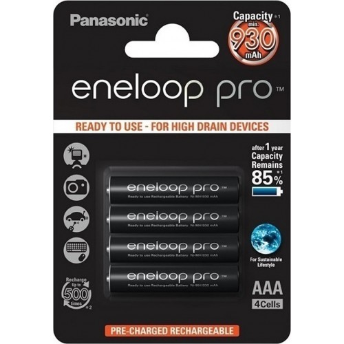 Panasonic Eneloop Pro Επαναφορτιζόμενες Μπαταρίες AAA Ni-MH 930mAh 1.2V 4τμχ