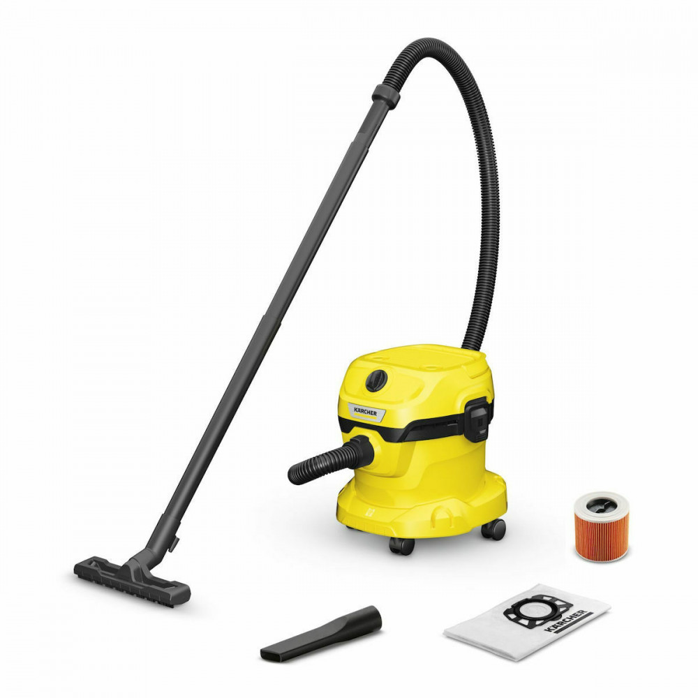Karcher WD 2 PLUS V-12/4/18/C Σκούπα Υγρών / Στερεών 1000W με Πλαστικό Κάδο 12lt