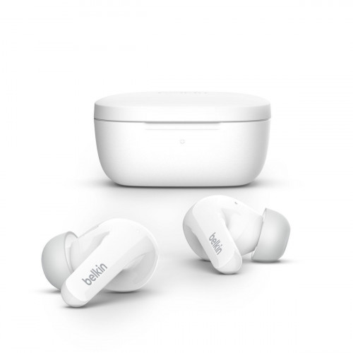 Belkin Soundform Flow In-ear Bluetooth Handsfree Ακουστικά με Αντοχή στον Ιδρώτα και Θήκη Φόρτισης Λευκά