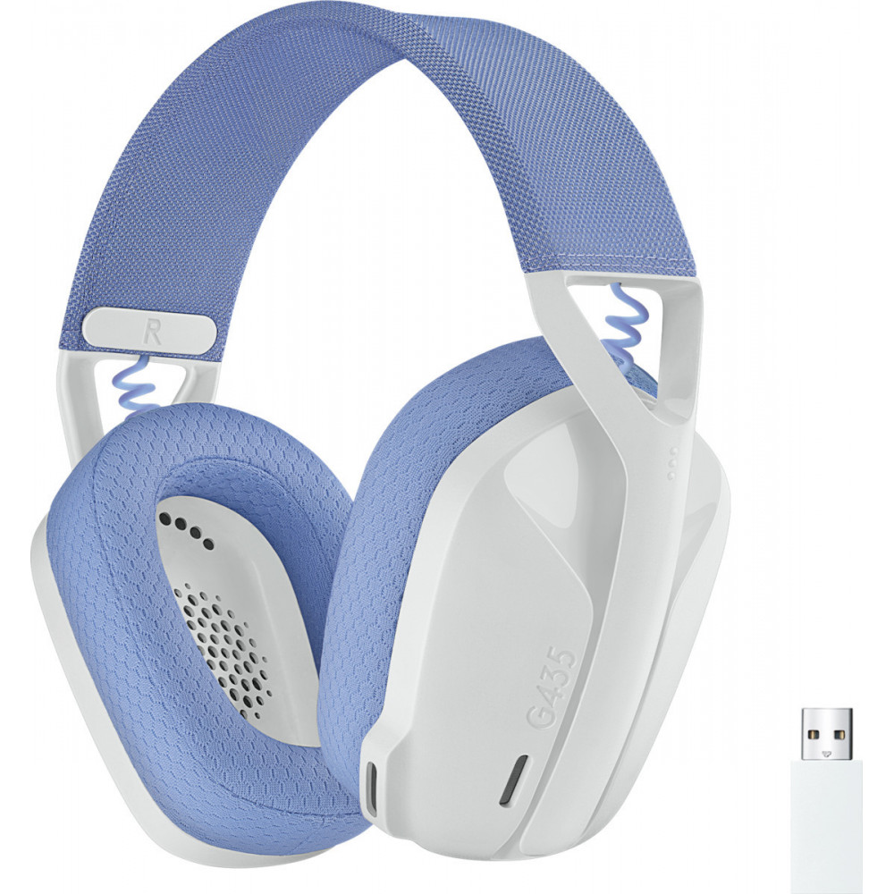 Logitech G435 Lightspeed Ασύρματο Over Ear Gaming Headset με σύνδεση Bluetooth / USB Λευκό