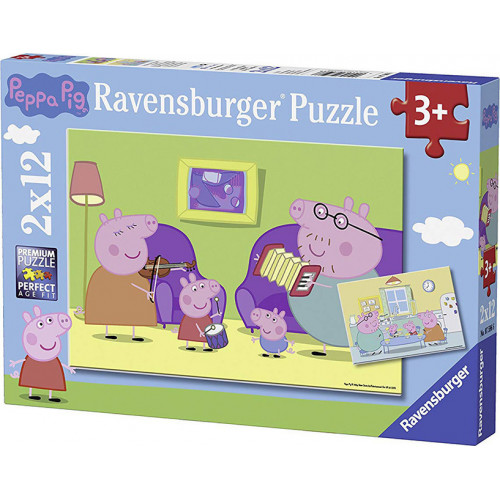 Puzzle 2x12 elementów Świnka Peppa 